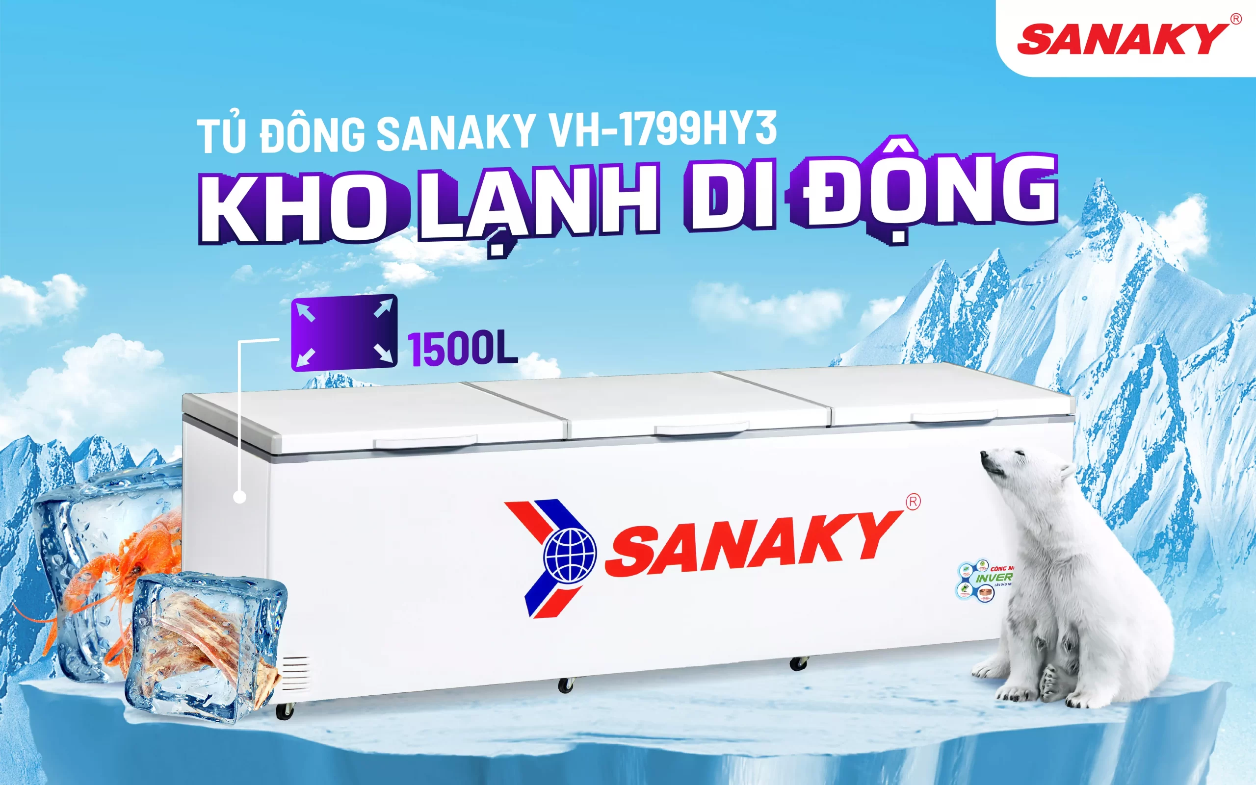 Tủ đông Sanaky VH-1799HY3 Inverter