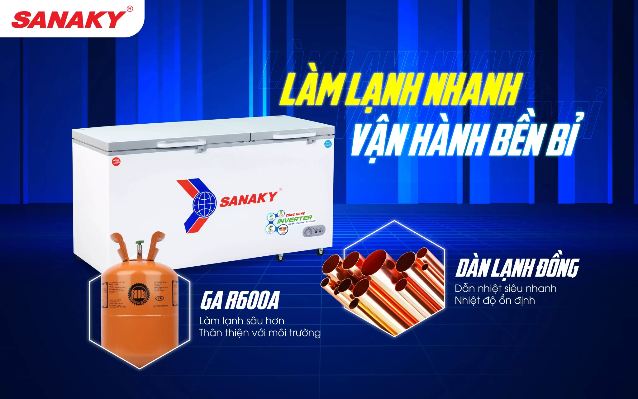 Tủ đông Sanaky VH-6699W4K Inverter